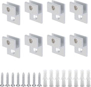 Glassegnizioni adattabili 8 pezzi - lega di alluminio argentata - clip per specchio da parete - vetro spesso 3-5 mm (forma H)