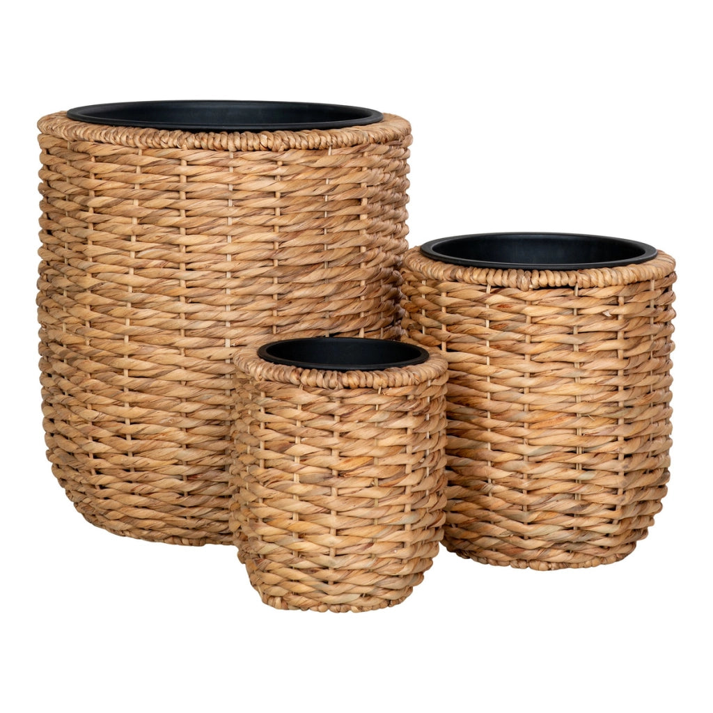 Set di 3 Cesti Portaoggetti Hanoi, Marrone, Giacinto d'Acqua, 25x25x27 cm