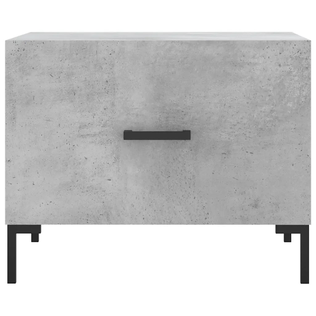 Tavolino Salotto Grigio Cemento 50x50x40 cm Legno Multistrato 829404