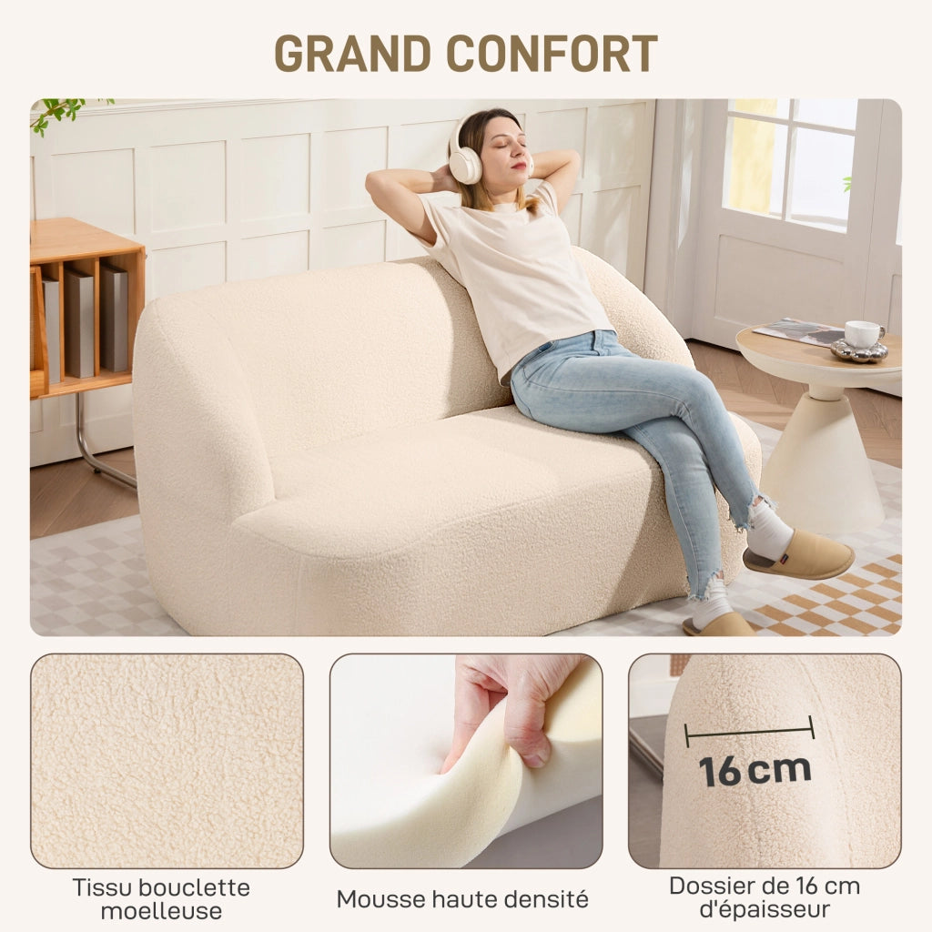 Divano 2 posti in tessuto beige ¨C Minimal ¨C 142 cm