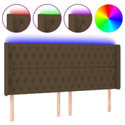Testiera | Testata a LED Marrone Scuro 203x16x118/128 cm in Tessuto
