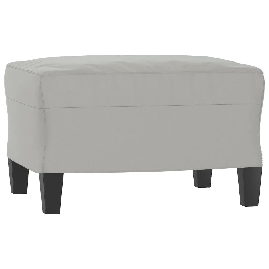 Poltrona | Sedia Relax con Poggiapiedi Grigio chiaro 60 cm Tessuto Microfibra