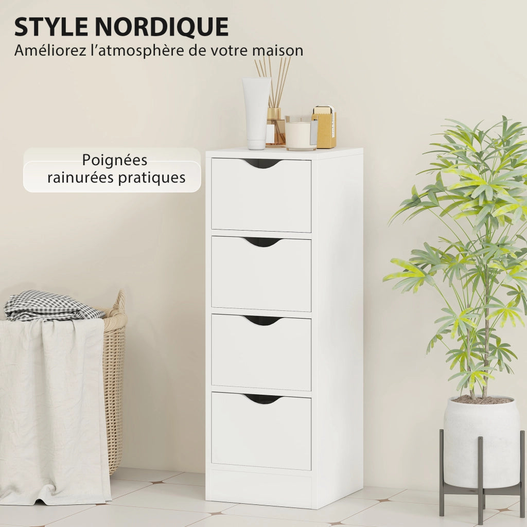 Mobile da bagno con 4 cassetti ¨C Minimal ¨C bianco 29x29x83 cm