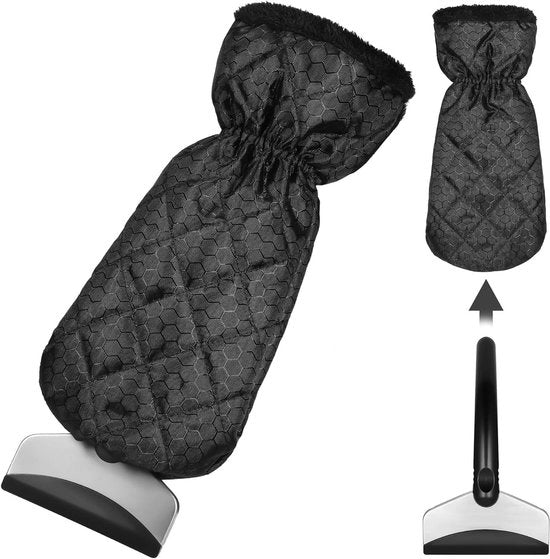 Schrappatore per neve con guantone antigelo - 1 pezzo - Nero