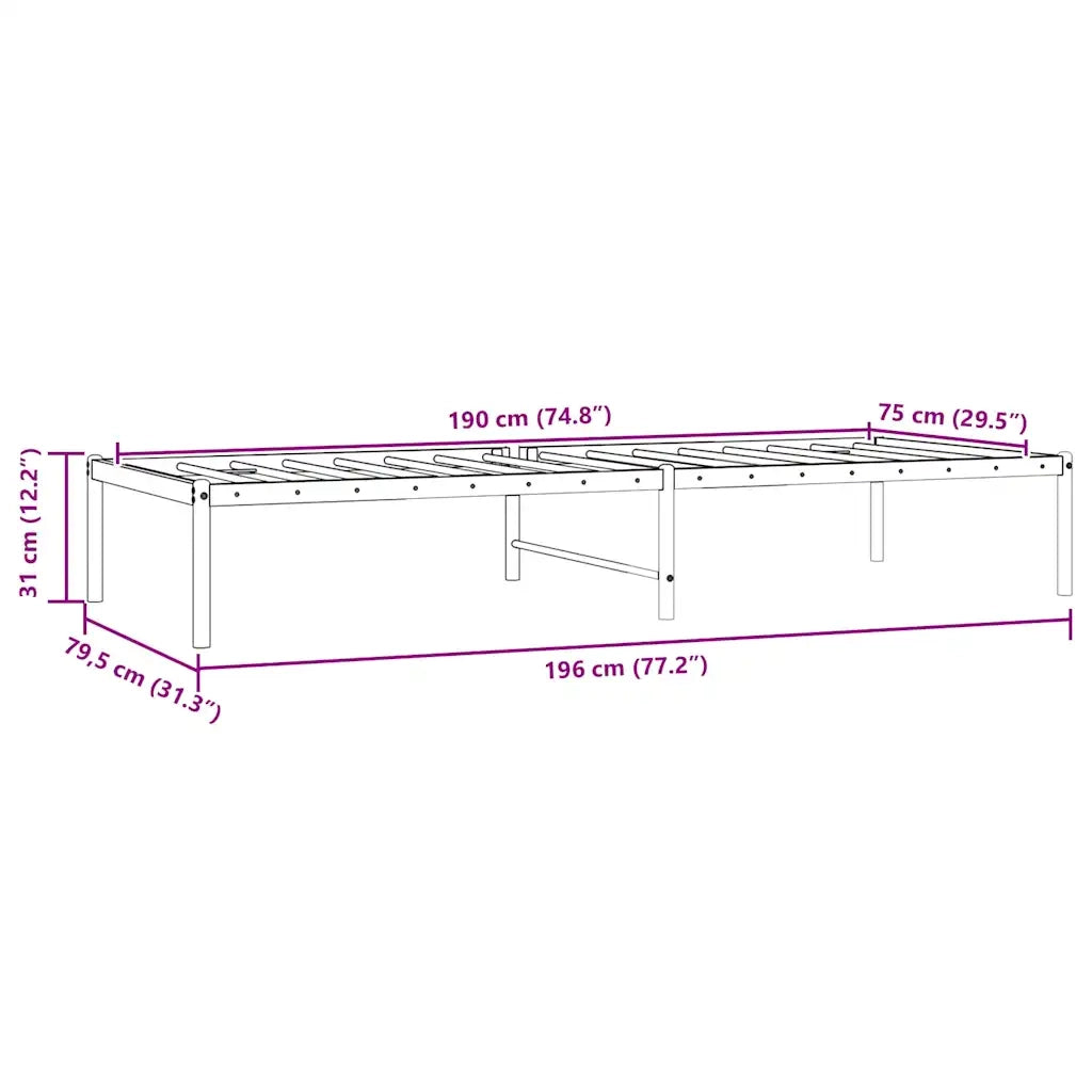 Giroletto in Metallo Nero 75x190 cm 350836