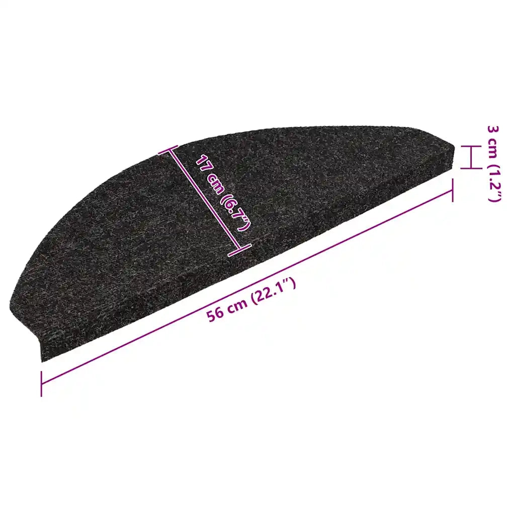 Tappetini Autoadesivi per Scale 30 pz | Gradini per Scale Neri 56x17x3 cm