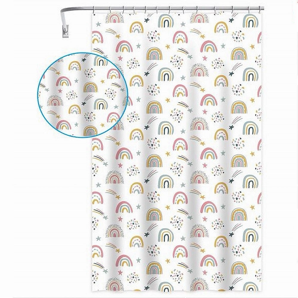 Trade Shop - Tenda Doccia Vasca Da Bagno Con 12 Ganci Arcobaleno Fantasy 180x200cm Peva 87563 -