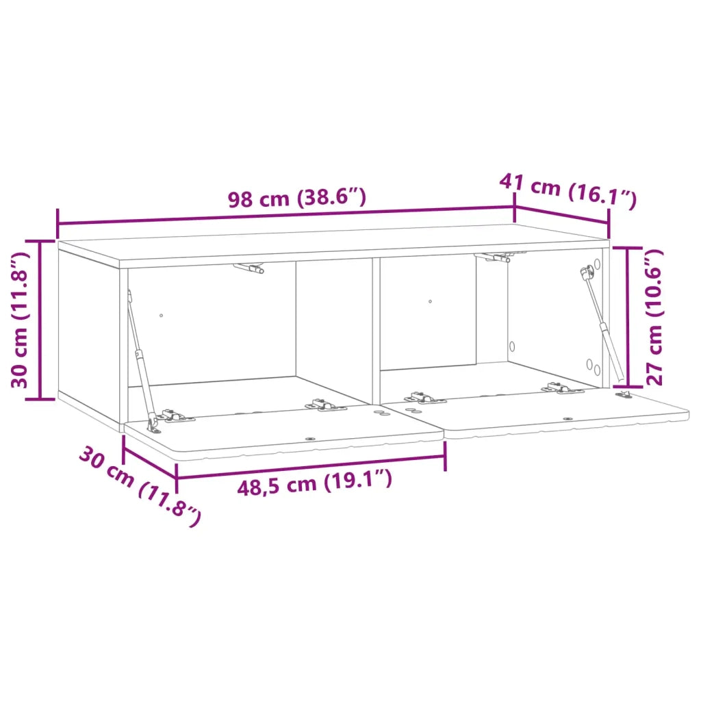 Mobile TV da Muro | Armadietto TV | Mobile Porta TV Rovere Sonoma 98 x 41 x 30 cm