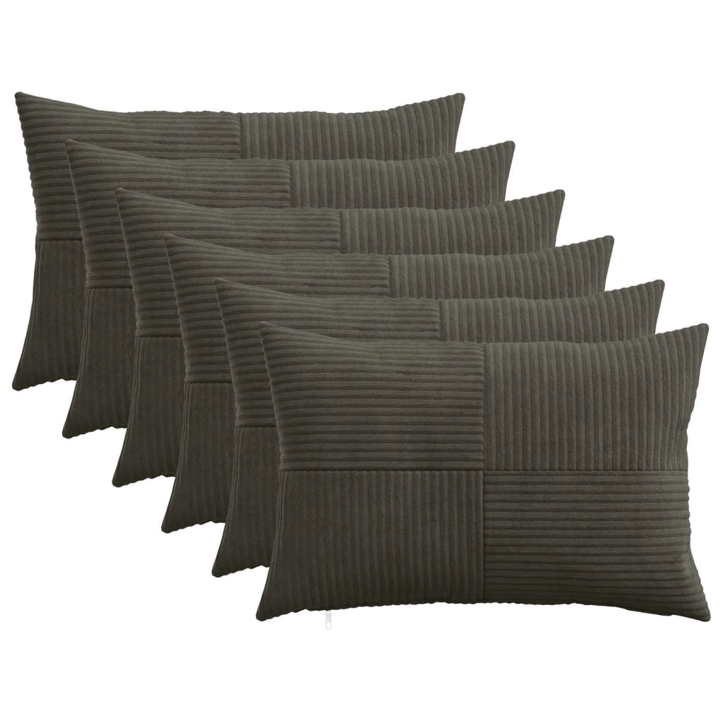 Federa 6 pcs ALMELO Antracite 30 x 50 cm corduroy 913970