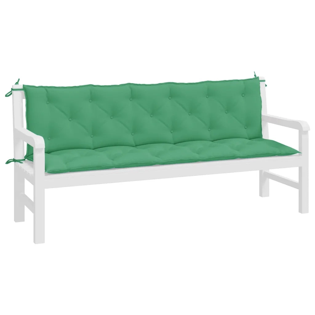 Cuscini Panca da Giardino 2pz Verdi 180x50x7cm Tessuto Oxford 361721