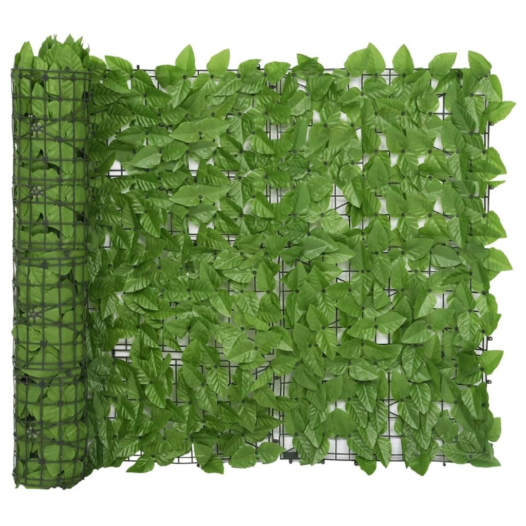 Schermo per balcone con foglie 400 x 100 cm verde 02_0009997