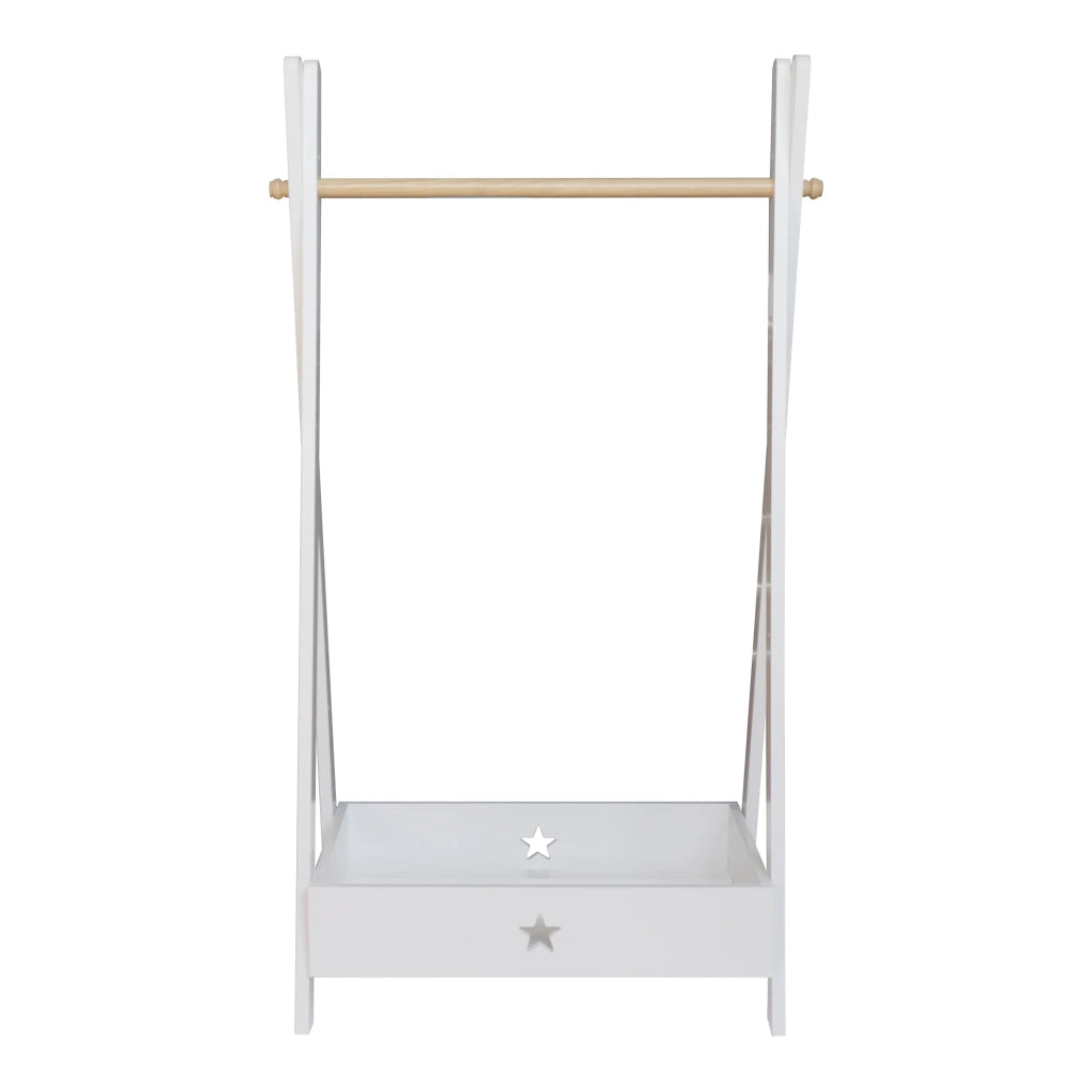 Armadio per bambini con vano portaoggetti 126 x 73 x 43 cm bianco 03_0008154