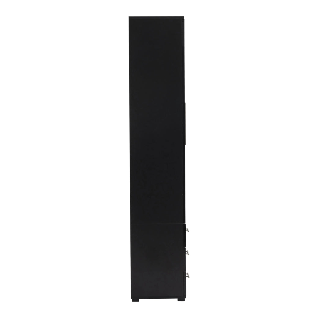 VETRINA Verticale con LED 60 x 35 x 180 cm MDF Nera