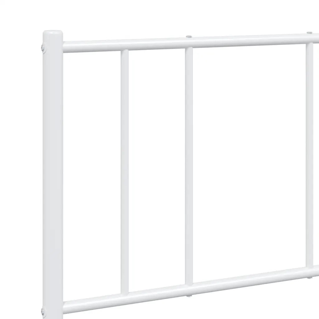 Letto matrimoniale | Letto per adulti | Giroletto con Testiera e Pediera Metallo Bianco 140x190 cm