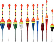 Accessori per Pescatori - Boeie in Legno - 10 Pezzi - Alta Visibilità - Antiscivolo - Materiale Duraturo - Boeie Flottanti