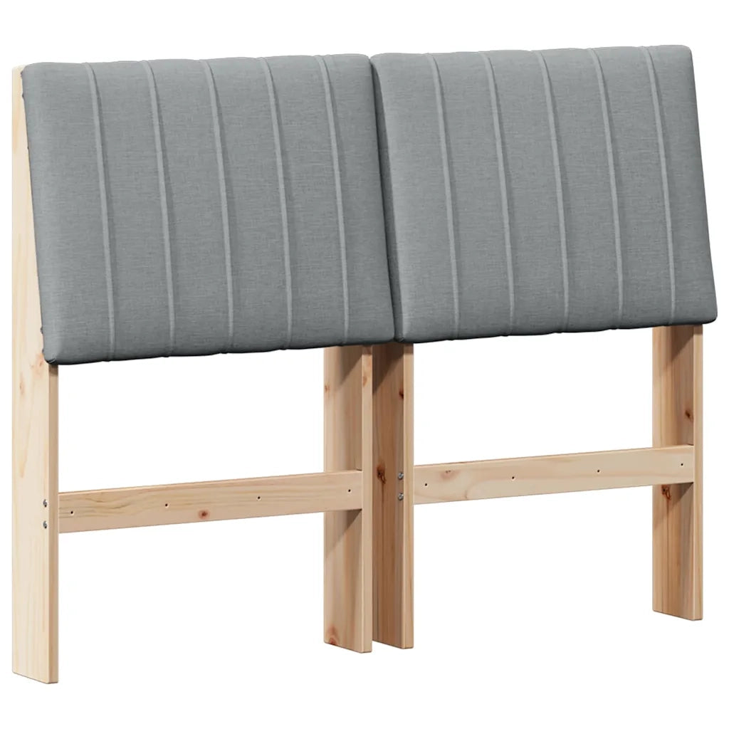 Testiera | Testata imbottita Grigio chiaro 120 cm Pino massello