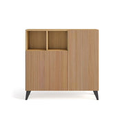 Scarpiera Herdasa effetto rovere dorato,stampa doghe gambe grafite 87x90x27