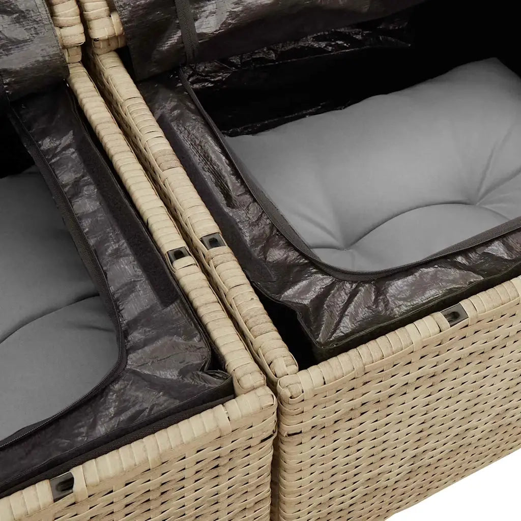 Set Divano da Giardino con cuscino 8 pcs Beige e Grigio Chiaro