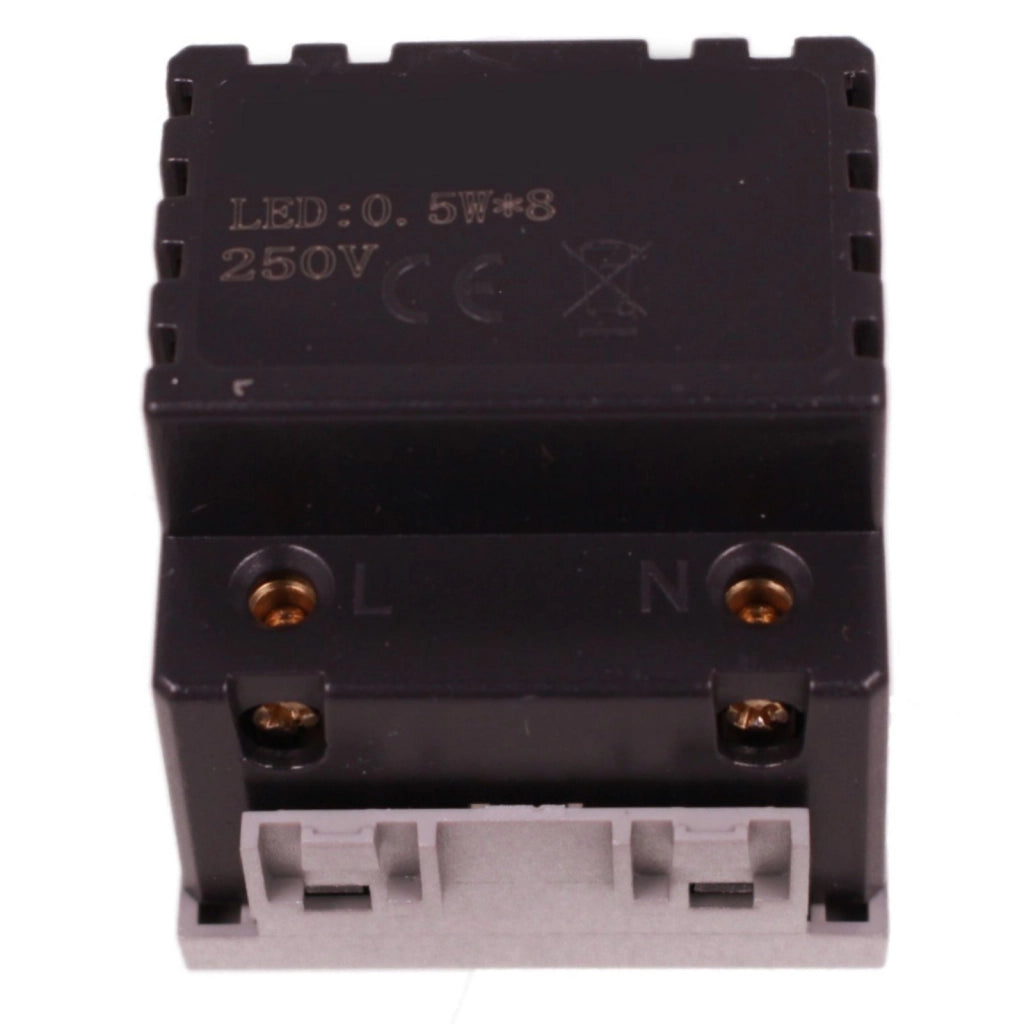 Lampada Led Luce Emergenza 2 Posti 220V 0.5W 80LM 6000K Autonomia 3 Ore Colore Grigio Compatibile Con Bticino Living Tech