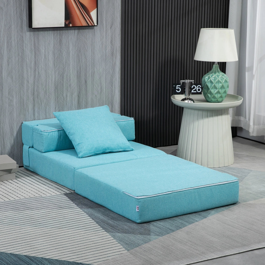 Poltrona letto ¨C Minimal ¨C 70x70x61 cm, blu chiaro