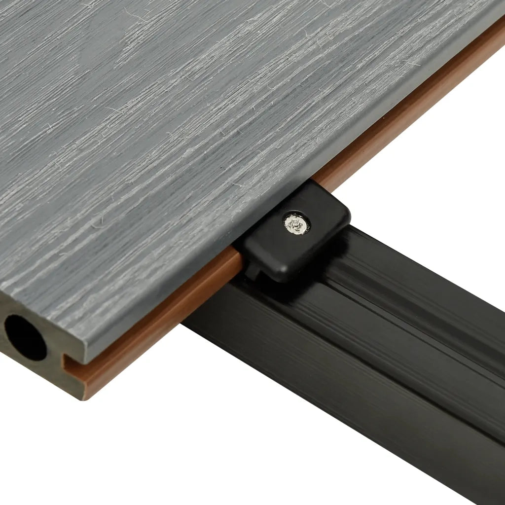 Listoni Decking WPC con Accessori Marroni e Grigi 26 m² 2,2 m 3070466