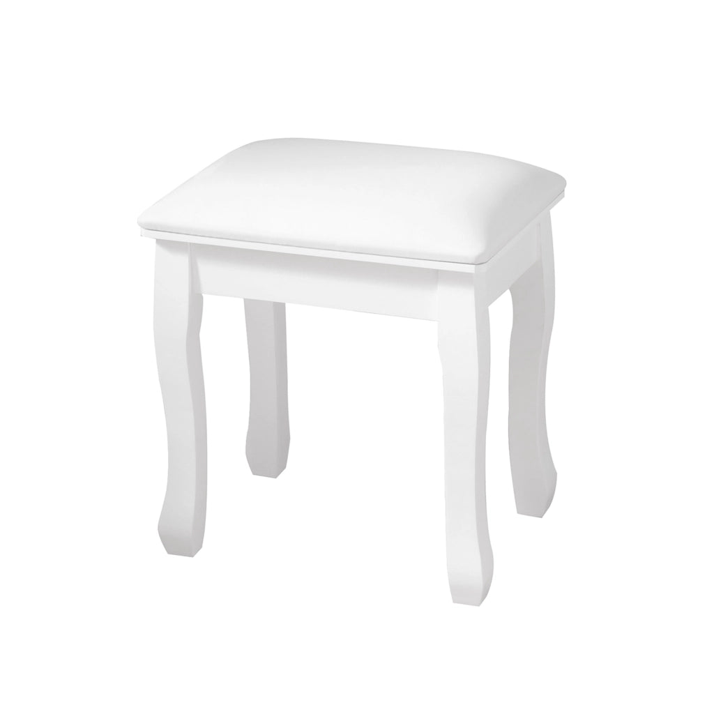 Poltrona Sgabello Imbottita ¨C MINIMAL ¨C Tessuto Bianco, Gambe Curve