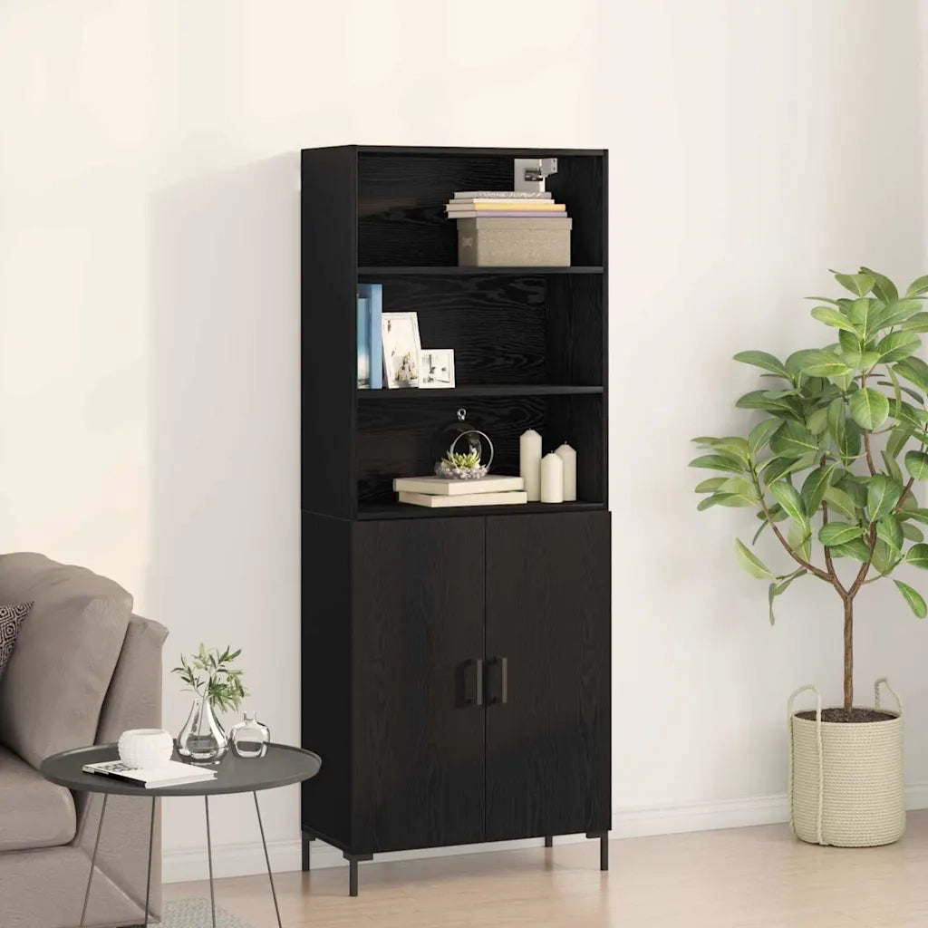 Credenza Rovere Nero 69,5 x 34 x 180 cm Legno multistrato 3333094