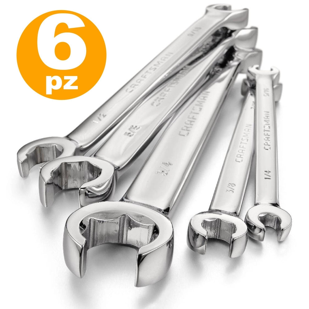 Trade Shop - Set Kit 6 Chiavi Poligonali Doppie Aperte Chrome Vanadium Chiave A Stella Anello -