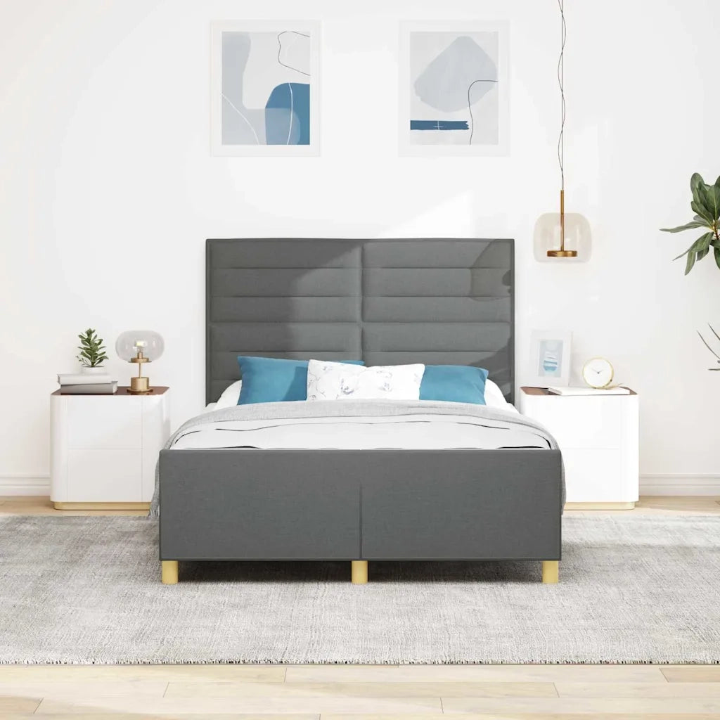 Struttura del letto Grigio scuro 140 x 200 cm Tessuto 3344656