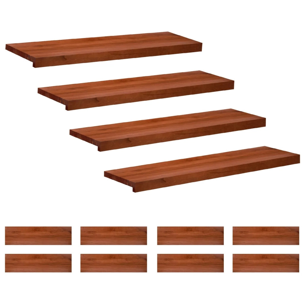 Tappeti per scale 12 pz 90 x 30 x 2 cm Marrone 3446372