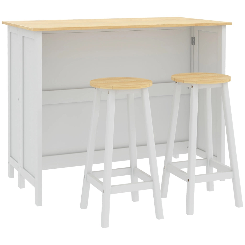 Tavolo da cucina con isola e 2 sgabelli ¨C Minimal ¨C bianco
