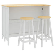 Tavolo da cucina con isola e 2 sgabelli ¨C Minimal ¨C bianco