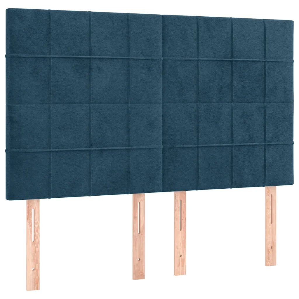 Testiera | Testata Blu Scuro 144x5x118/128 cm Velluto