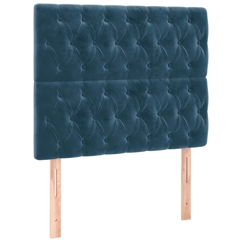 Giroletto a Molle con Materasso Blu Scuro 90x200 cm in Velluto