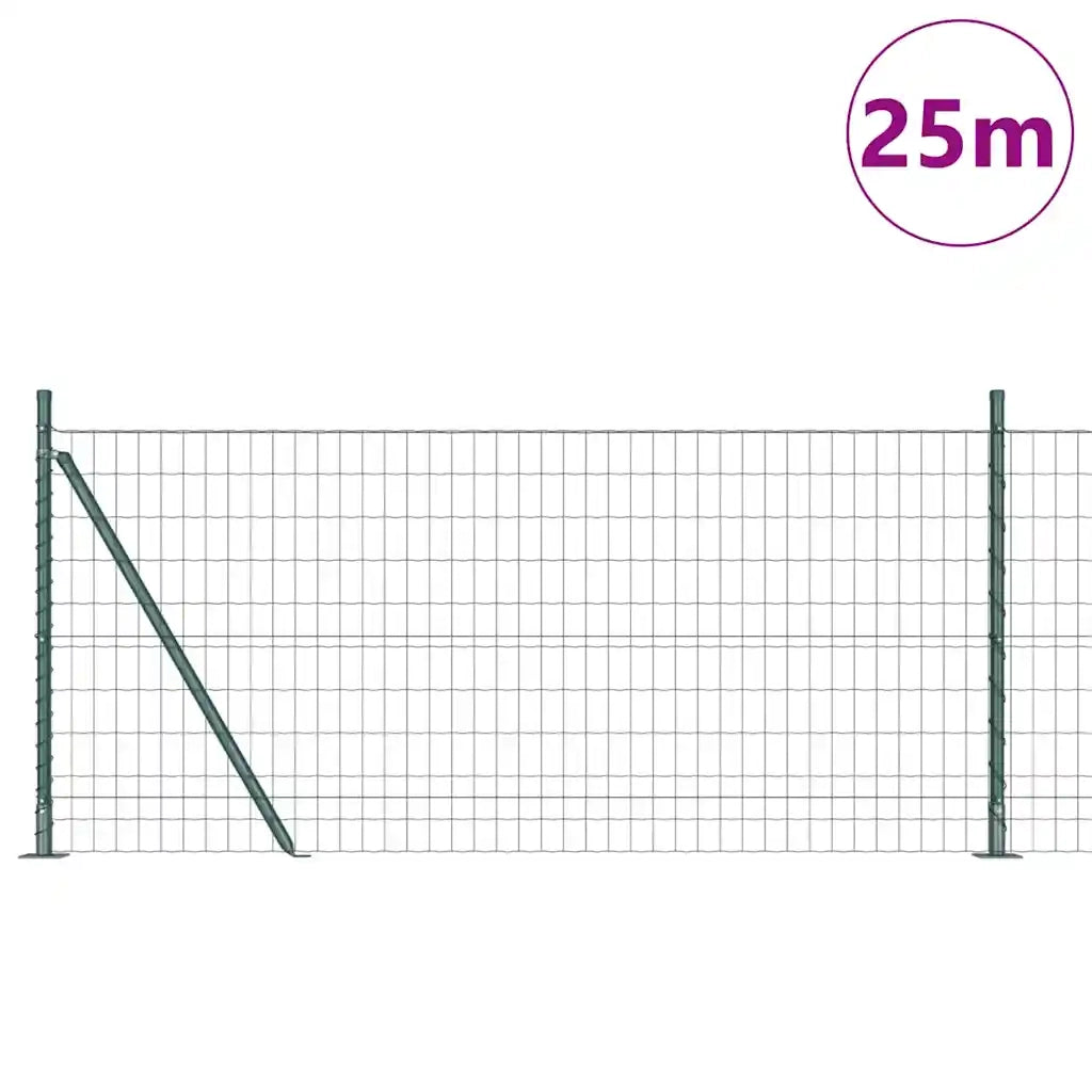 Recinzione con Posto Verde 1 x 25 m Acciaio e PVC