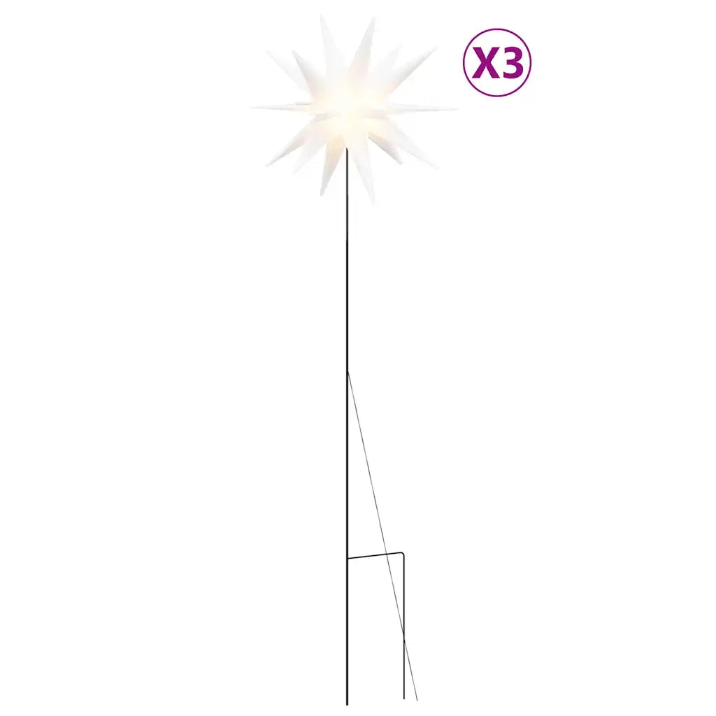 Luci di Natale con Picchi e LED 3 pz Pieghevoli Bianche 57 cm CFW4431893