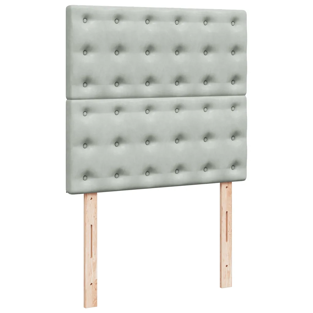 Giroletto a Molle con Materasso Grigio Chiaro 80x200 cm Velluto 3294502