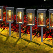 Lampade solari per esterno e giardino, 6 pezzi, tipiche lampade solari per esterno, con wolframio bianco caldo, impermeabili, lampade solari autoaccendenti per decorazione giardino, prato, terrazza, cortile, regalo [Classe di Efficienza A+++]