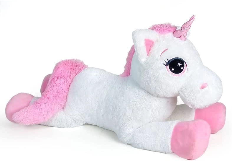 EIC Unicorno Peluche Gigante 120cm Unicorno Bambina Peluche per Festa Compleanno Unicorno Giocattolo Unicorno Peluche Gi