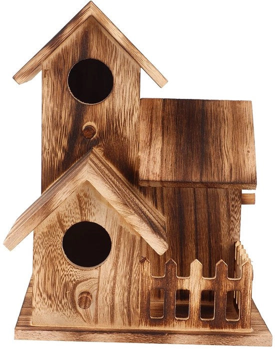 Casa per Uccelli 100% Nuova - Casa Alimentatore per Uccelli - Casa per Uccelli in Legno - 20.5x15.5x15.5cm - Educativa - Per Bluebirds/Finchi - Casa per Uccelli