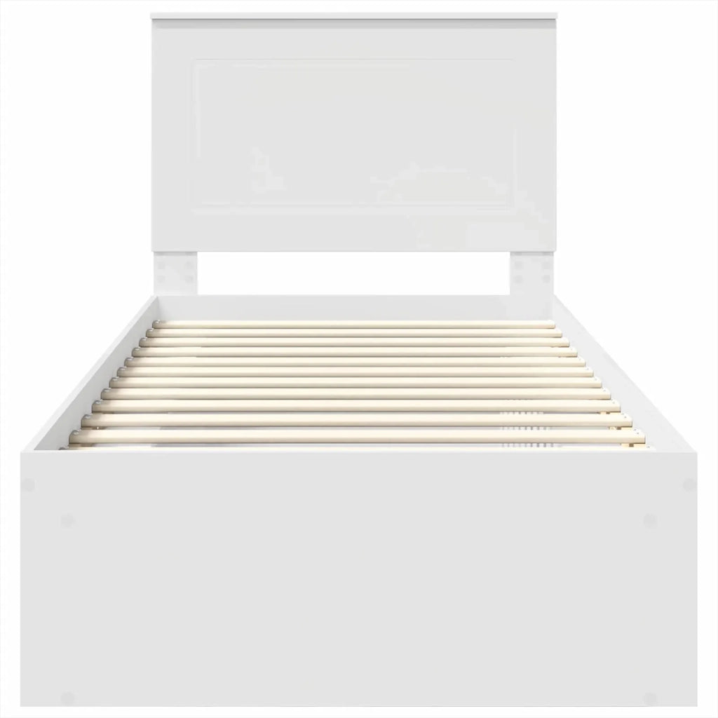 Letto singolo | Letto per adulti | Struttura del letto Bianco 100 x 200 cm Pino massello