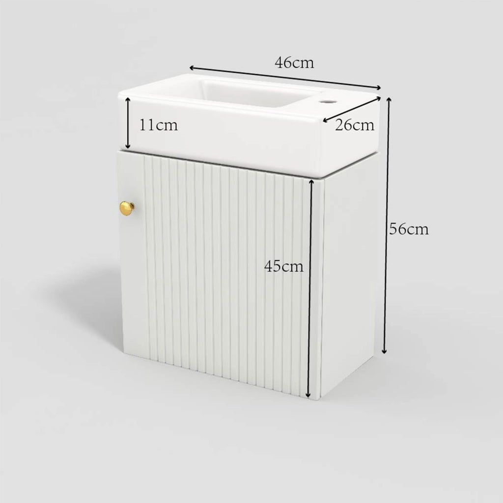 Mobile Bagno con Lavabo e Sottolavabo Sospeso 46 cm ¨C MINIMAL ¨C Bianco