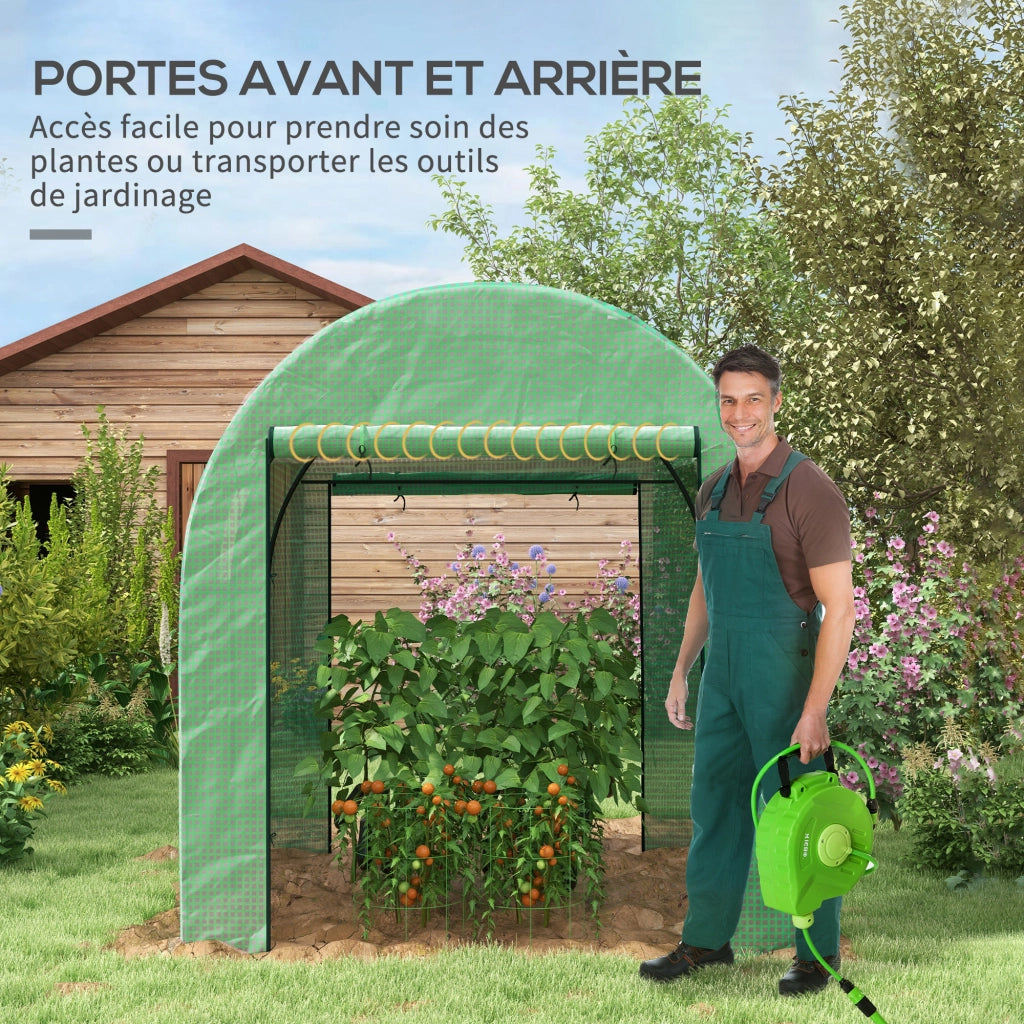 Serra da Giardino Tunnel ¨C Xylo ¨C PE 135g/m2 verde 180x180x200cm con 2 porte