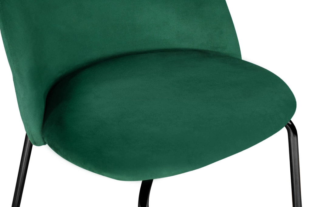 Sgabello cucina imbottito, sgabello alto in velluto verde scuro piede nero – Nicole - SG30NIPN