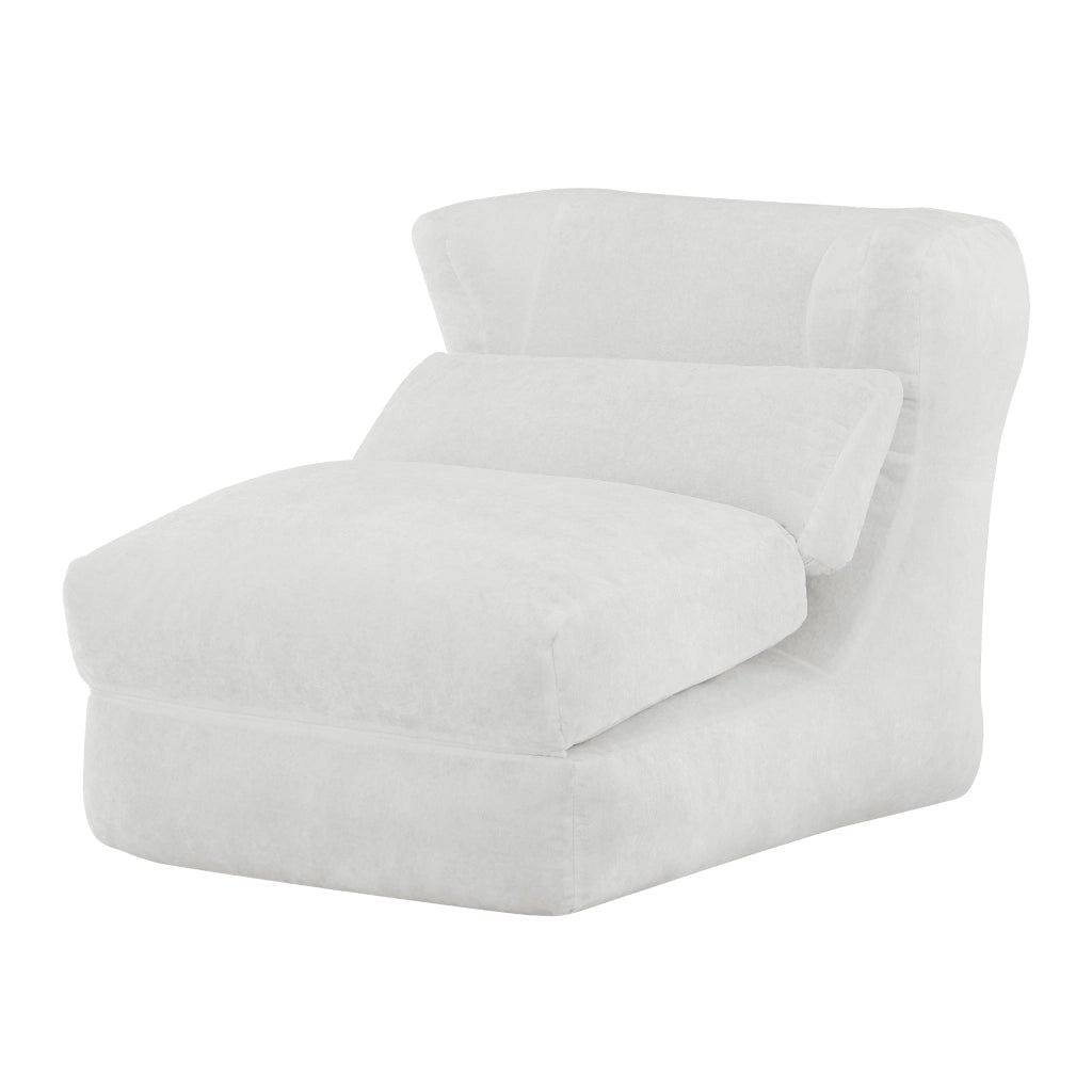 Poltrona/sofa singolo dal design moderno, colore bianco, struttura in foam