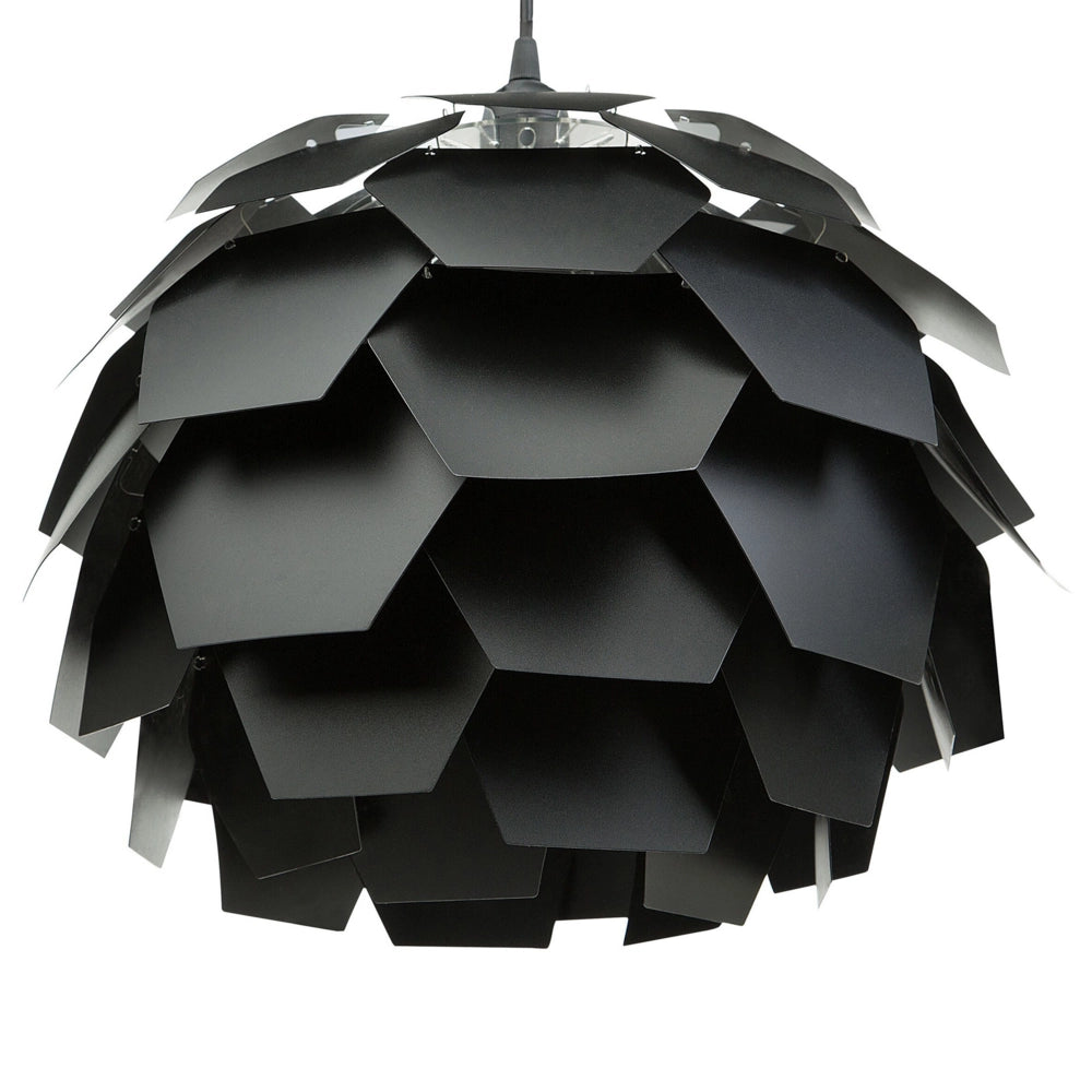 Lampadario Lampada a Sospensione con paralume a pigna in plastica di colore nero soggiorno stile moderno