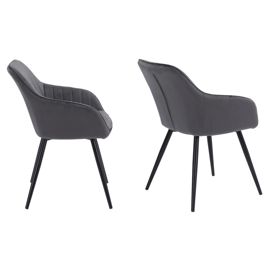 Sedia in velluto BERTILLE grigio