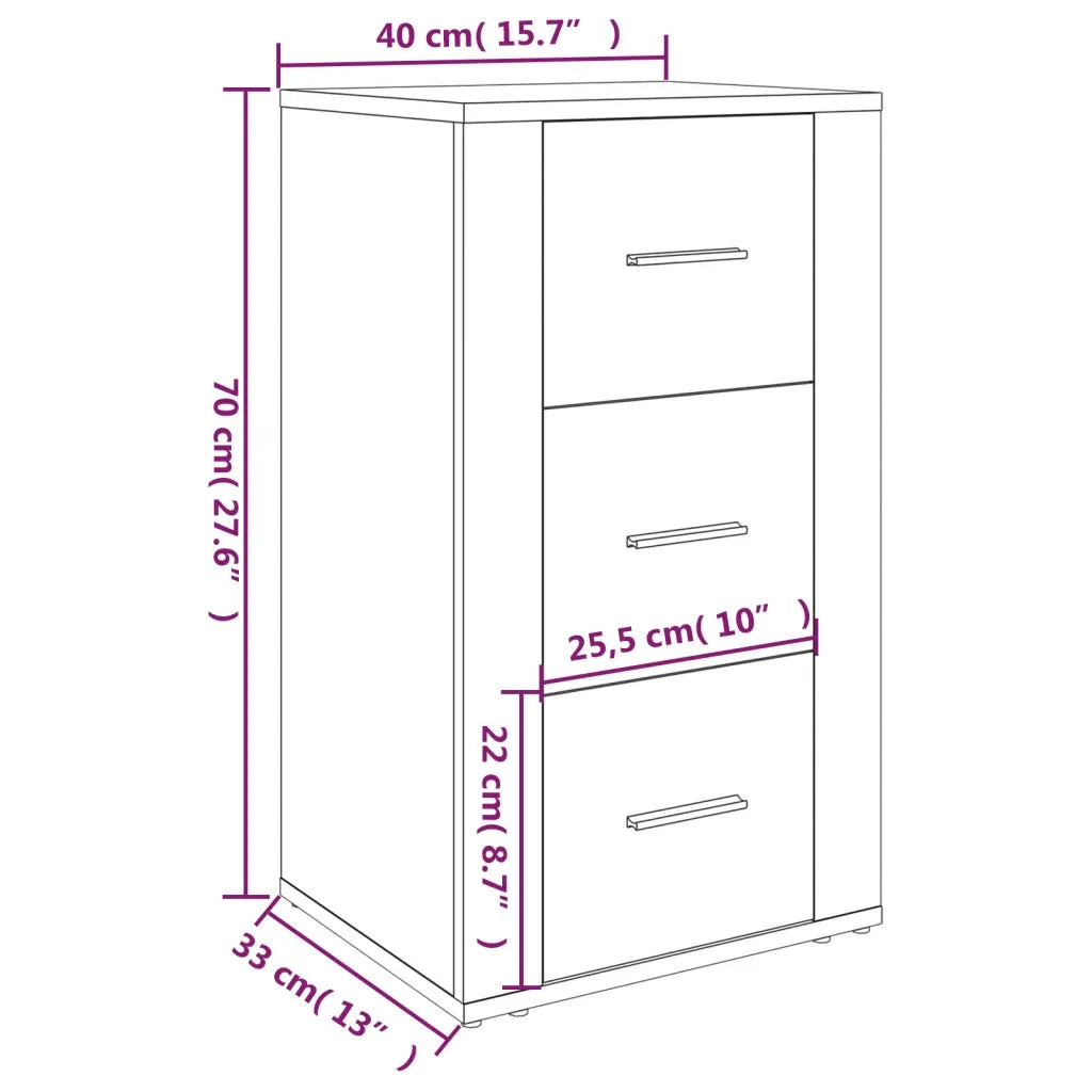 Credenza | Madia | Buffet da pranzo | Armadio da pranzo Grigio Cemento 40x33x70 cm in Legno Multistrato