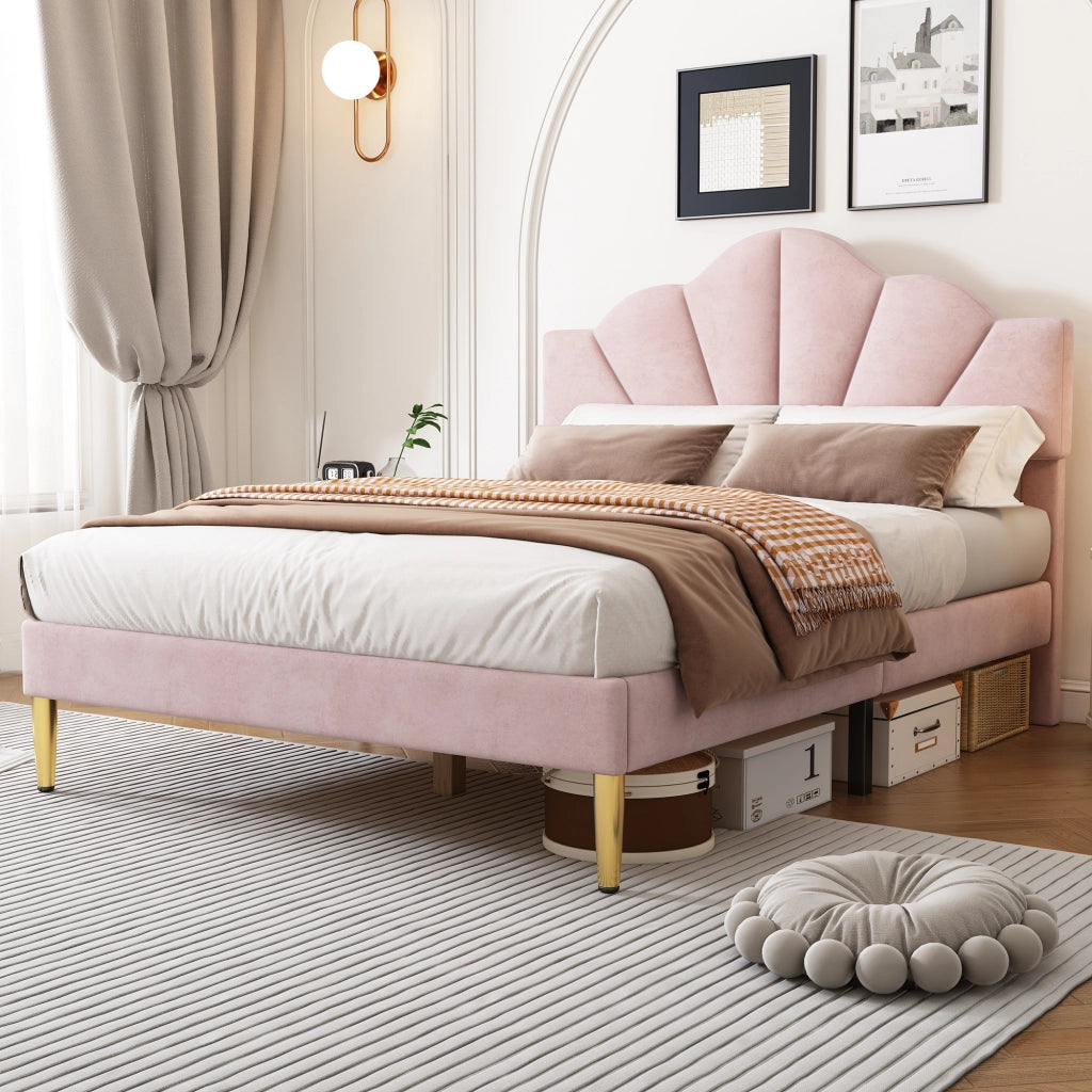 letto imbottito velluto rosa 140 x 190 cm