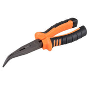 Trade Shop - Pinza Becco Lungo Curvo 8" In Acciaio Pinze Becchi Lunghi Curvi Zigrinati 91512 -
